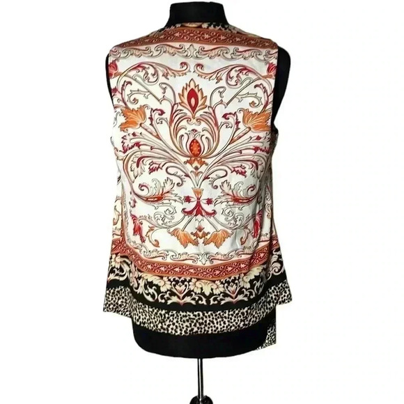 Chico’s Open Front Paisley Print Sleeveless Vest Size 0 - Picture 3 of 5